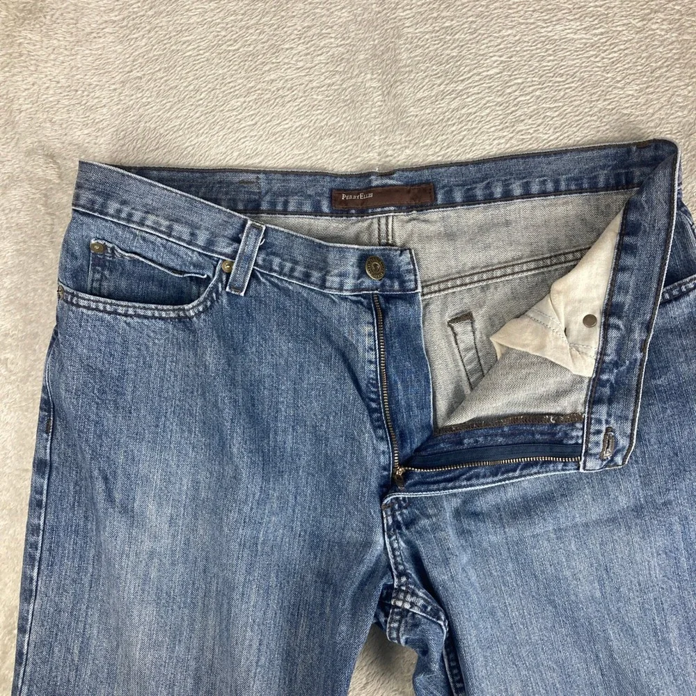 Perry‎ Ellis Jeans Mens Straight Leg Denim Medium Wash 100% Cotton 36x30